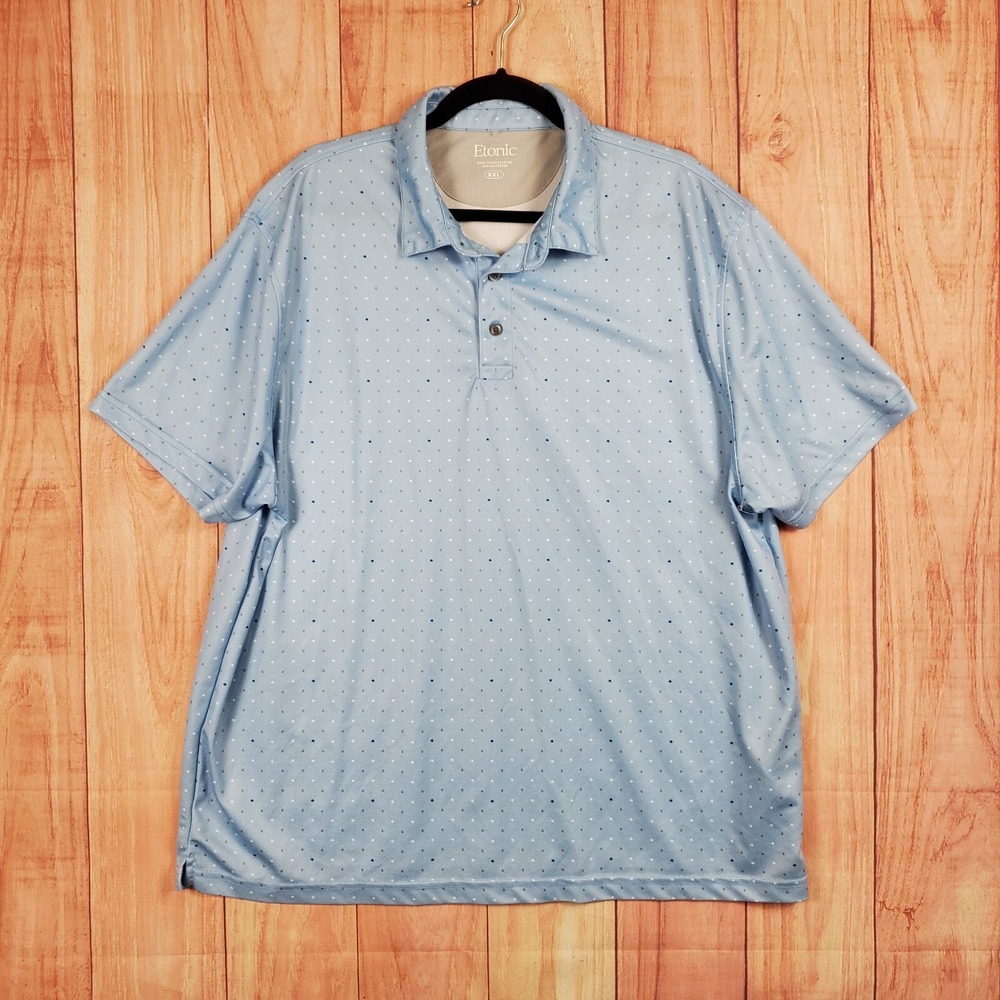 Etonic Performance Polo Golf Shirt Mens Sz 2XL Geometric All Over Print